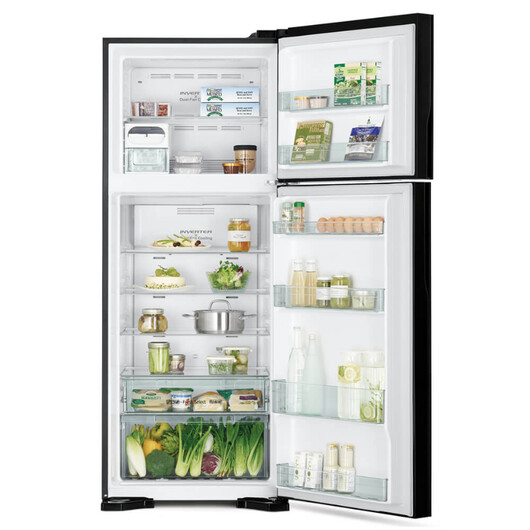 HITACHI 2 DOORS 498L INVERTER FRIDGE - GLASS BLACK (R-VG580P7M-1 GBK)